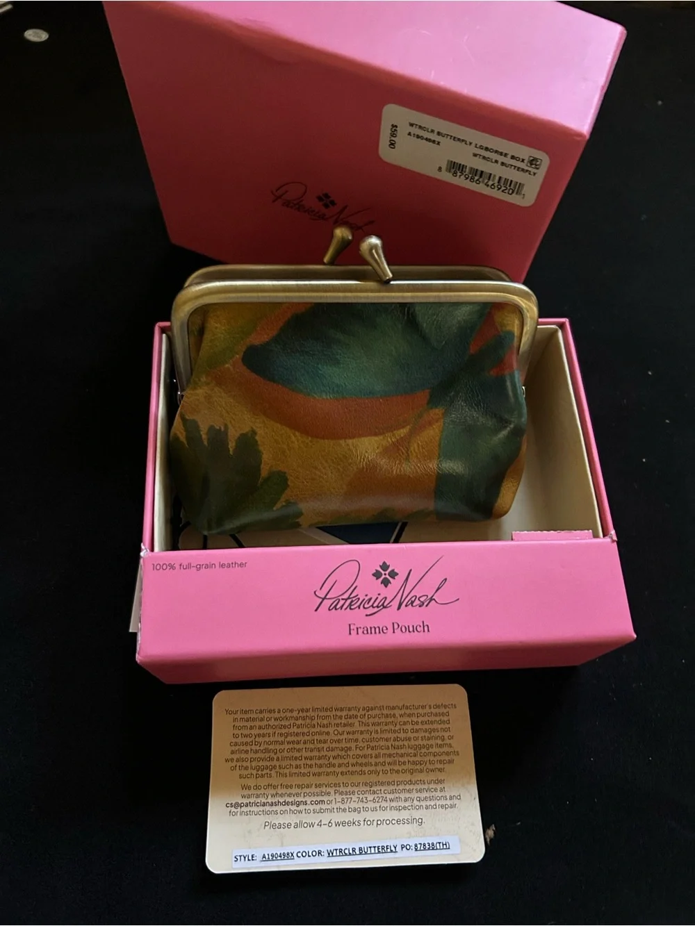Patricia Nash Watercolor Butterfly Pouch